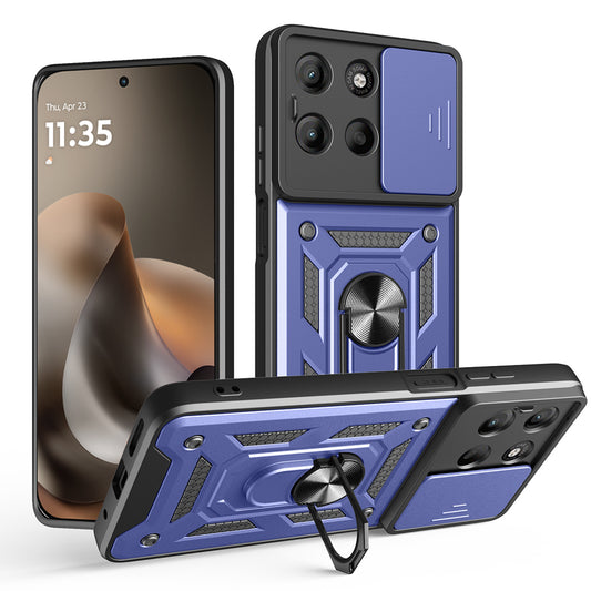 Hülle für Motorola Moto G77 / G67, Techsuit, CamShield, Blau