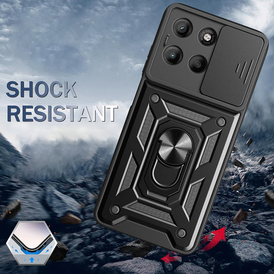 Hülle für Motorola Moto G77 / G67, Techsuit, CamShield, Blau