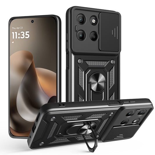 Hülle für Motorola Moto G77 / G67, Techsuit, CamShield, Schwarz