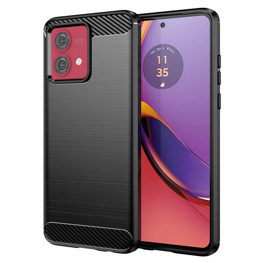 Hülle für Motorola Moto G84, Techsuit, Carbon, Schwarz