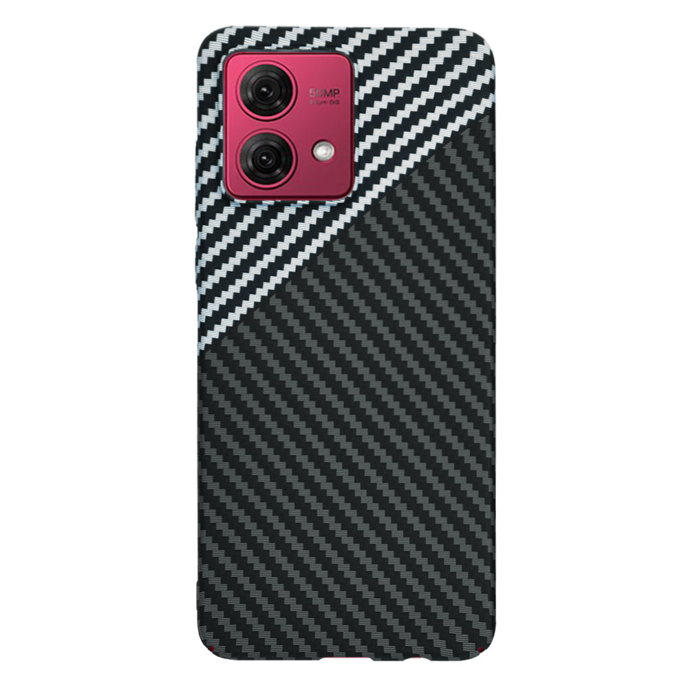 Hülle für Motorola Moto G84, Techsuit, Carbonite FiberShell, Schwarz Grau