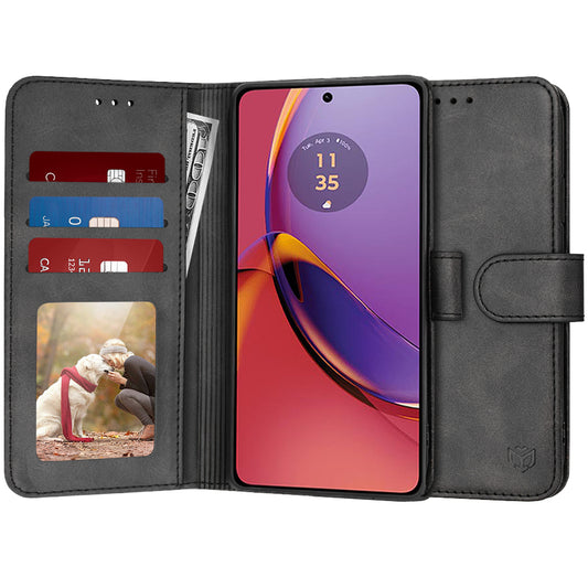Hülle für Motorola Moto G84, Techsuit, Diary Book, Schwarz