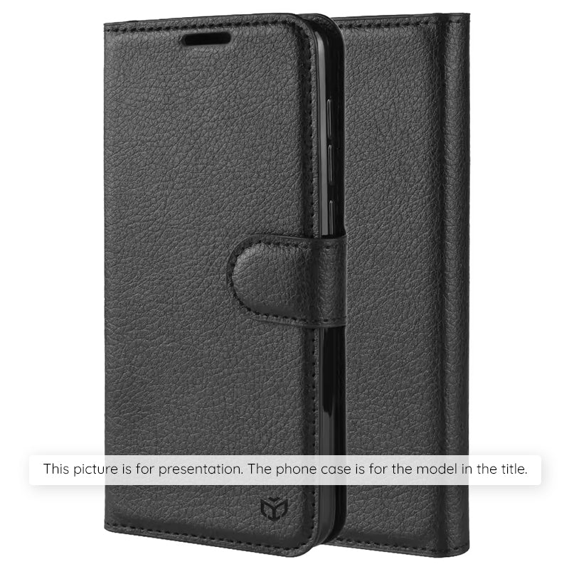 Hülle für Motorola Moto G86 Power, Techsuit, Leder-Folio, Schwarz