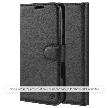 Hülle für Motorola Moto G86 Power, Techsuit, Leder-Folio, Schwarz