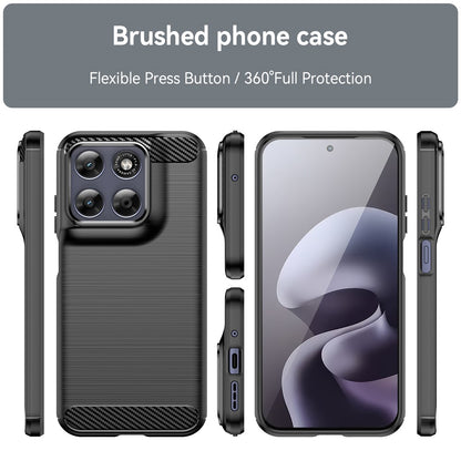 Hülle für Motorola Moto G87, Techsuit, Carbon, Schwarz