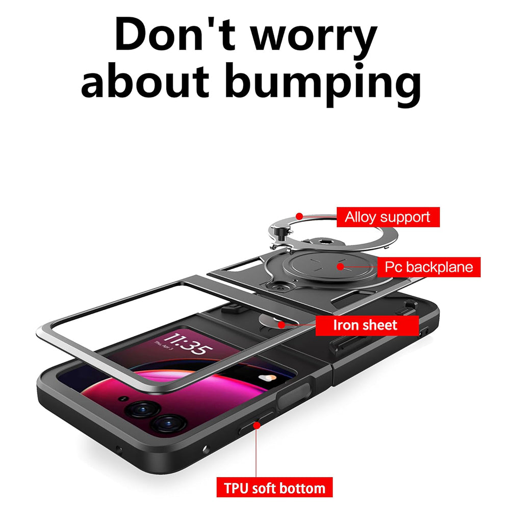Hülle für Motorola Razr 50 Ultra, Techsuit, CamGuard Pro, Schwarz