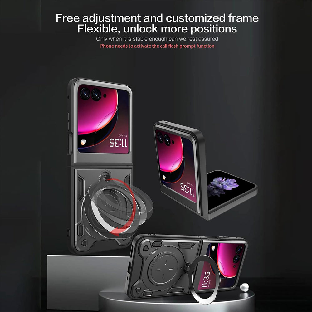 Hülle für Motorola Razr 50 Ultra, Techsuit, CamGuard Pro, Schwarz