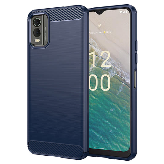Hülle für Nokia C32, Techsuit, Carbon, Blau