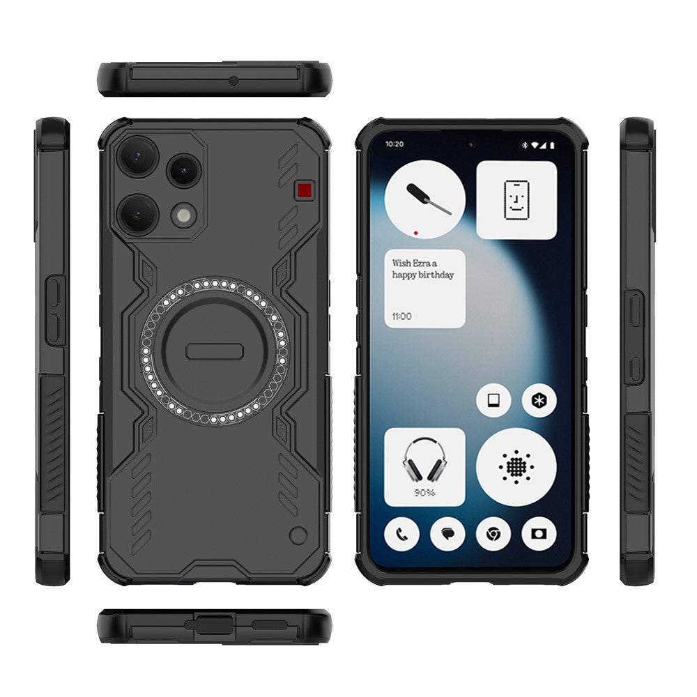 Hülle für Nothing Phone (3a) Lite, Techsuit, ArmorMag, Schwarz