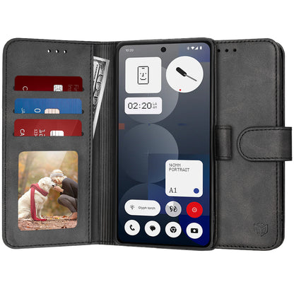 Case for Nothing Phone (3a) Pro, Techsuit, Diary Book, Black