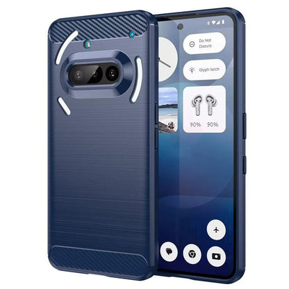 Hülle für Nothing Phone (3a), Techsuit, Carbon, Blau