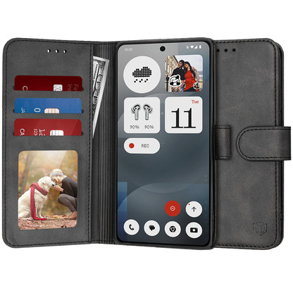 Hülle für Nothing Phone (3a), Techsuit, Diary Book, Schwarz