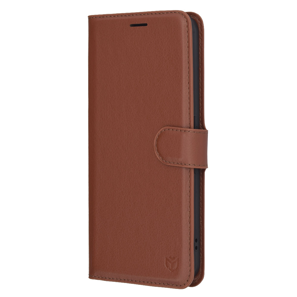 Hülle für Nothing Phone (3a), Techsuit, Leder-Folio, Braun