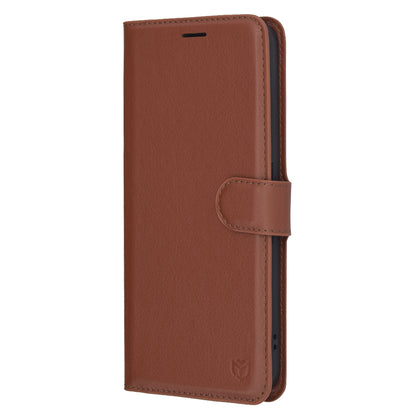 Hülle für Nothing Phone (3a), Techsuit, Leder-Folio, Braun