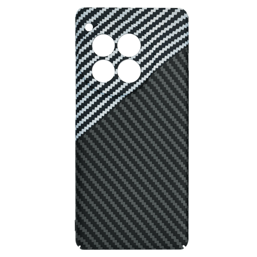 Hülle für OnePlus 12R, Techsuit, Carbonite FiberShell, Schwarz Grau
