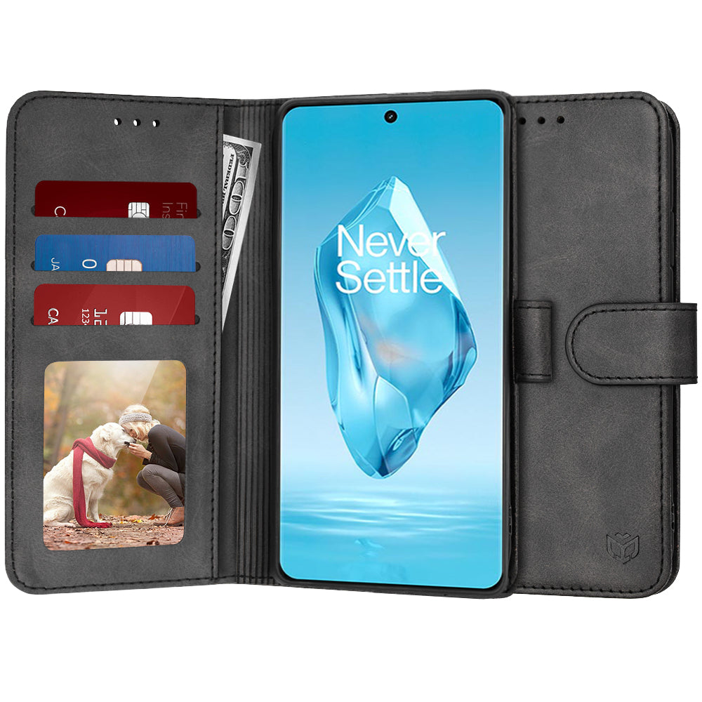 Hülle für OnePlus 12R, Techsuit, Diary Book, Schwarz