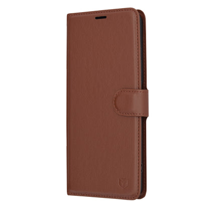 Hülle für OnePlus 12R, Techsuit, Leder-Folio, Braun