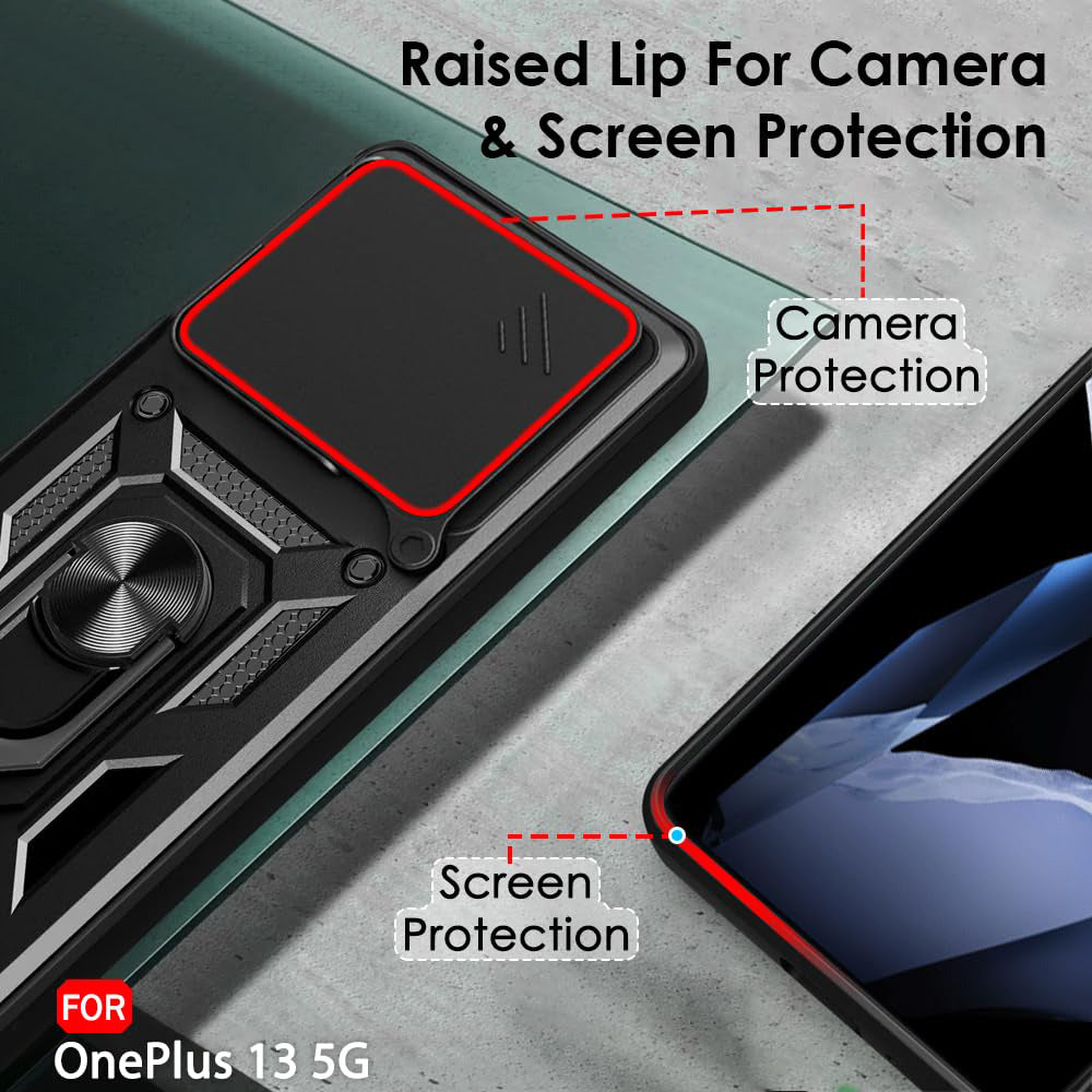 Hülle für OnePlus 13, Techsuit, CamShield, Schwarz