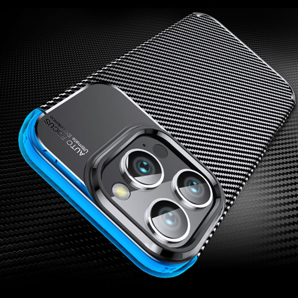 Hülle für OnePlus 13R, Techsuit, CarbonFiber, Schwarz