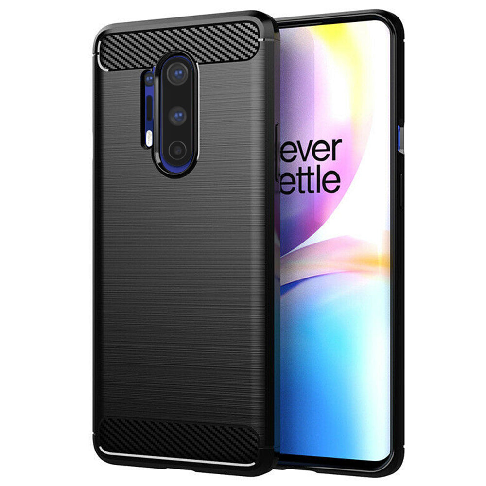 Hülle für OnePlus 8 Pro, Techsuit, Carbon, Schwarz