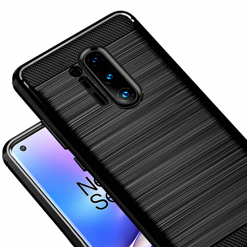 Hülle für OnePlus 8 Pro, Techsuit, Carbon, Schwarz