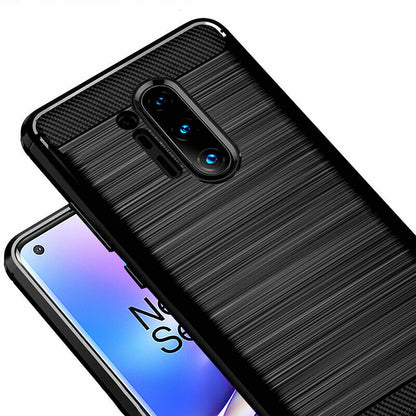 Hülle für OnePlus 8 Pro, Techsuit, Carbon, Schwarz
