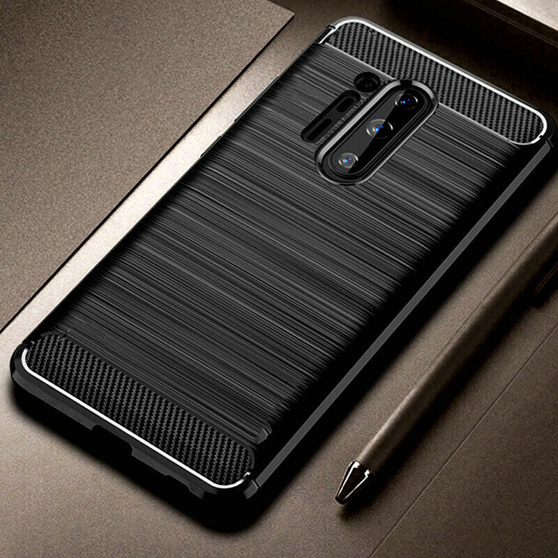 Hülle für OnePlus 8 Pro, Techsuit, Carbon, Schwarz