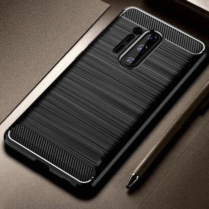 Hülle für OnePlus 8 Pro, Techsuit, Carbon, Schwarz