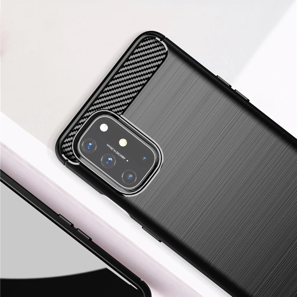 Hülle für OnePlus 8T, Techsuit, Carbon, Schwarz