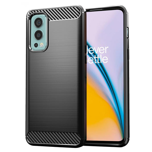 Hülle für OnePlus Nord 2 5G, Techsuit, Carbon, Schwarz