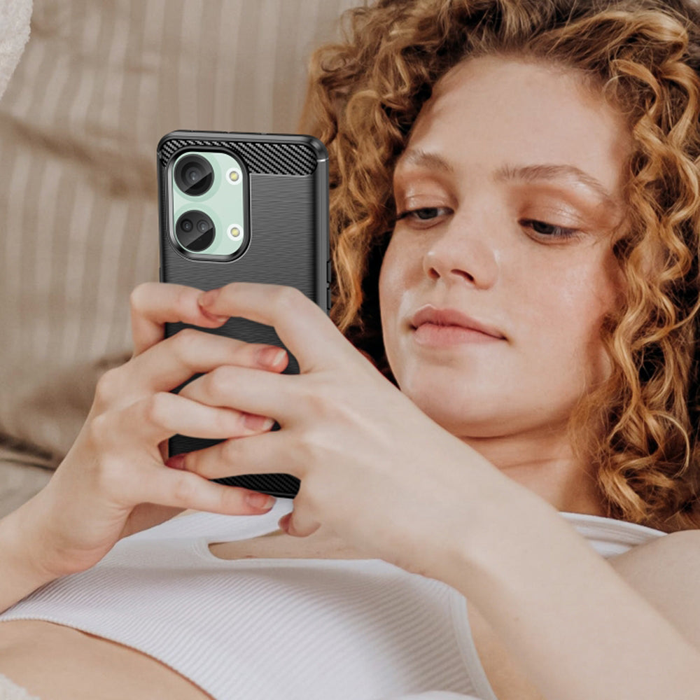 Hülle für OnePlus Nord 3, Techsuit, Carbon, Schwarz