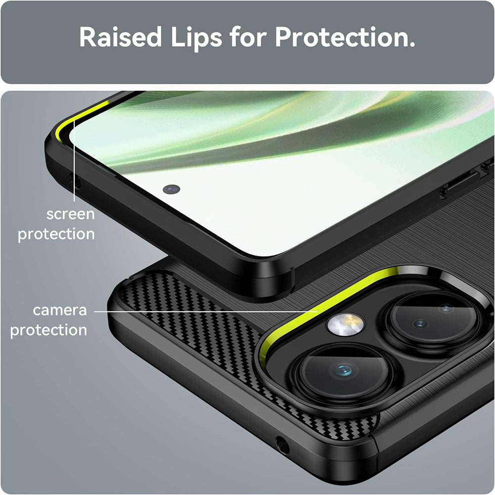 Hülle für OnePlus Nord CE 3 Lite, Techsuit, Carbon, Schwarz