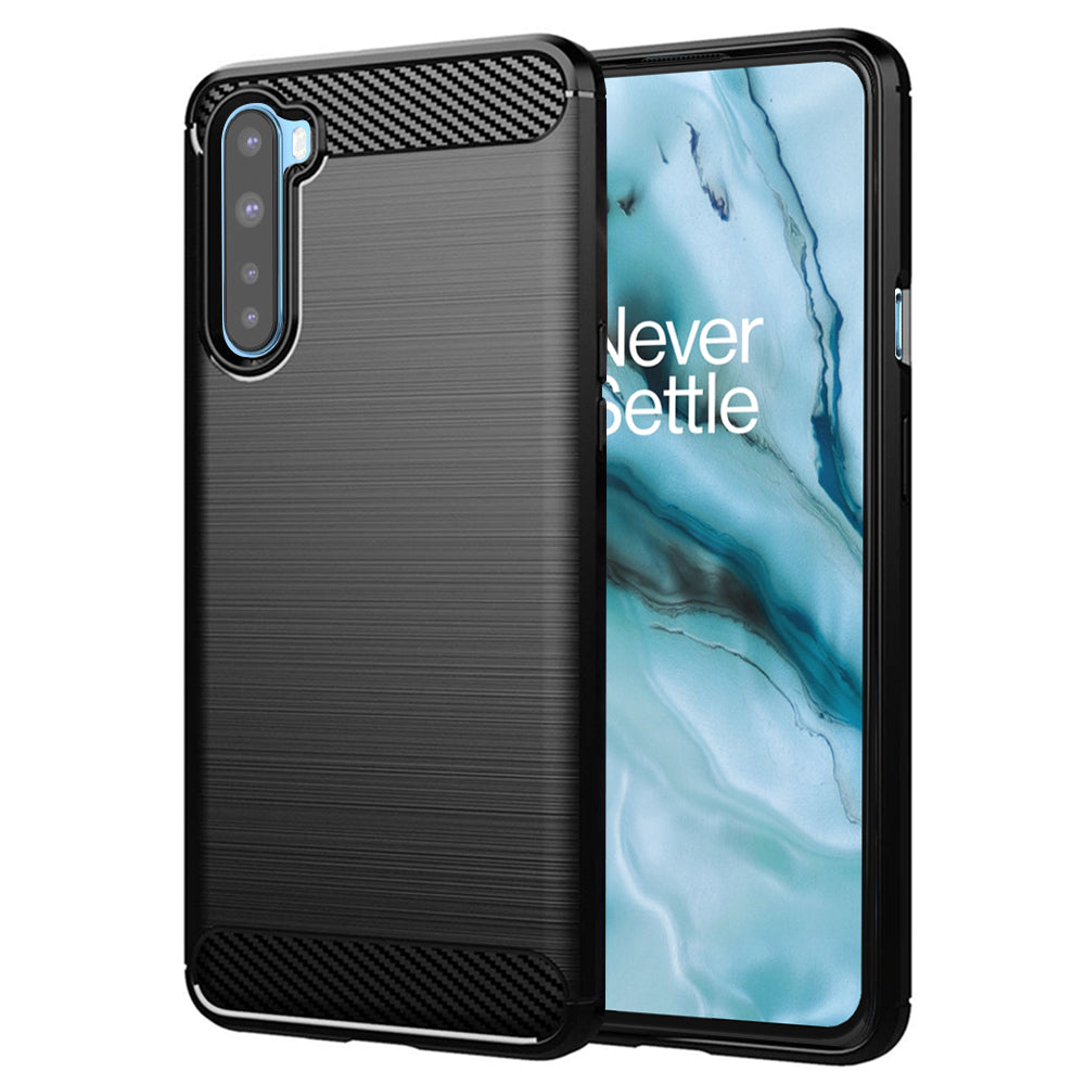 Hülle für OnePlus Nord, Techsuit, Carbon, Schwarz