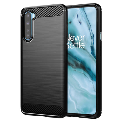Hülle für OnePlus Nord, Techsuit, Carbon, Schwarz
