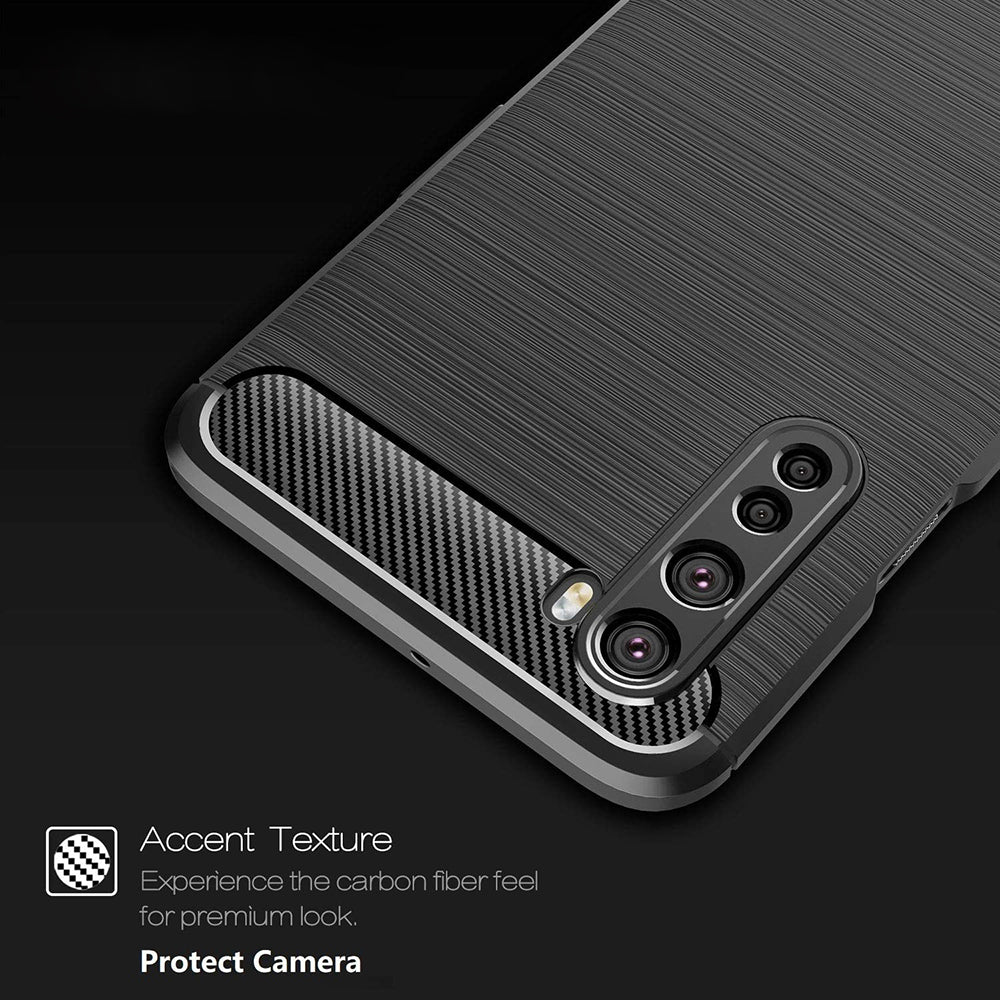Hülle für OnePlus Nord, Techsuit, Carbon, Schwarz
