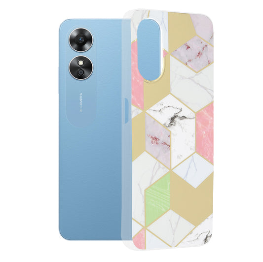 Hülle für Oppo A17, Techsuit, Marmor, Lila