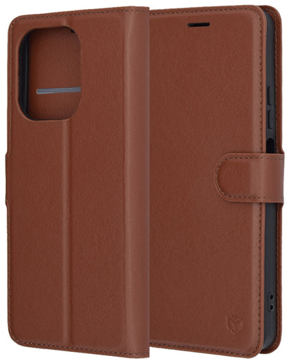 Hülle für Oppo A5 Pro 4G / A5 Pro, Techsuit, Leder-Folio, Braun