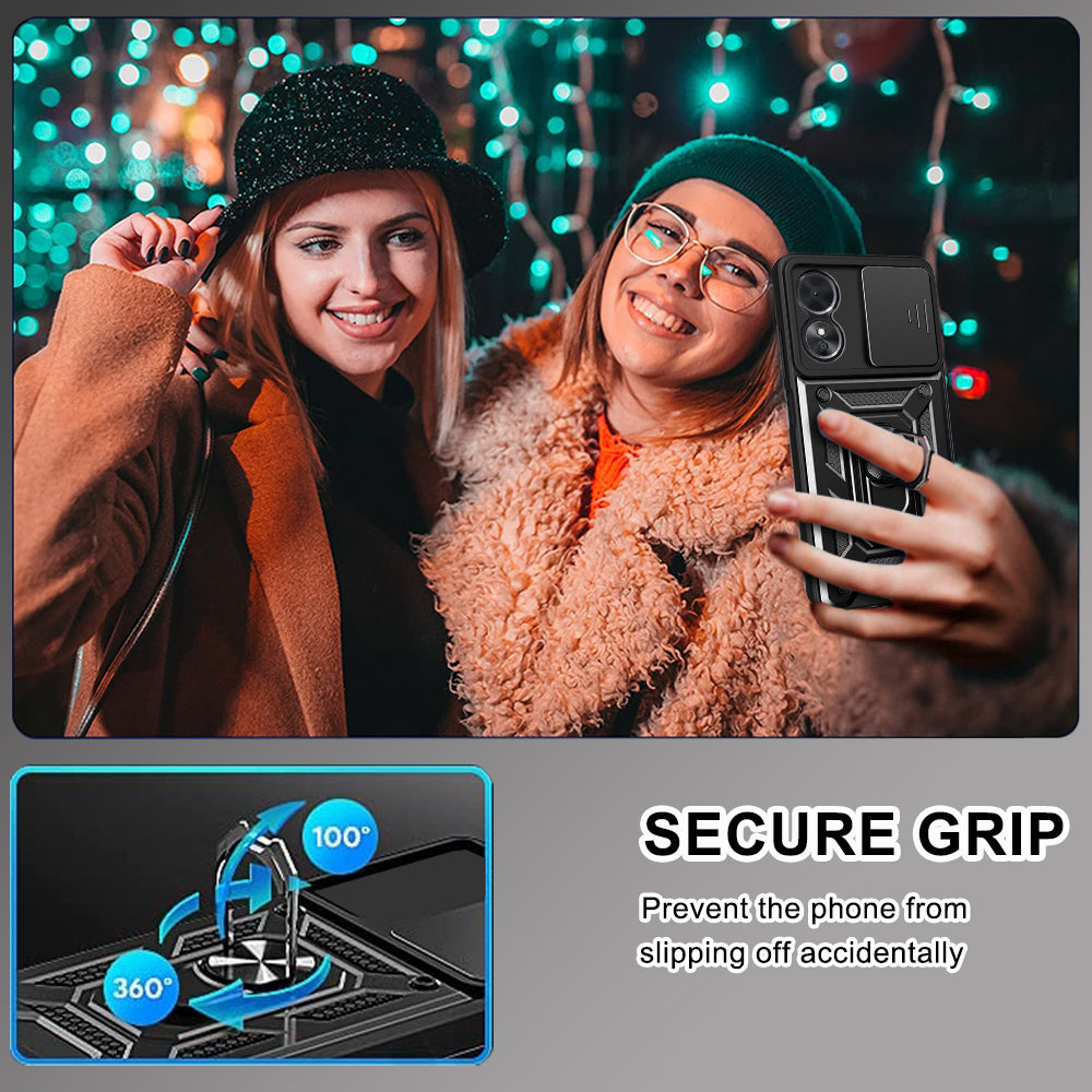 Hülle für Oppo A58 5G / A78 5G, Techsuit, CamShield, Schwarz
