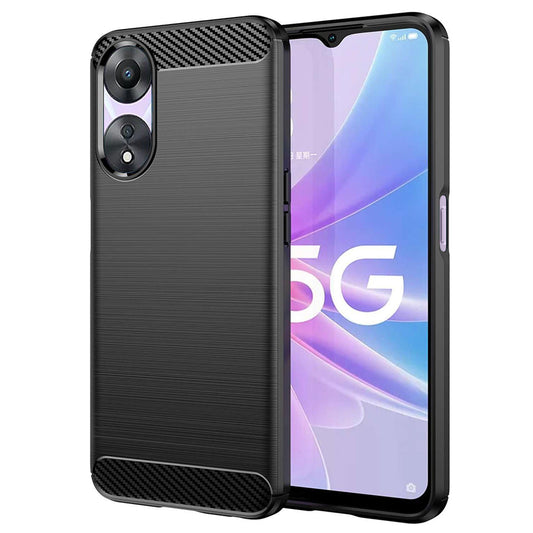 Hülle für Oppo A58 5G / A78 5G, Techsuit, Carbon, Schwarz