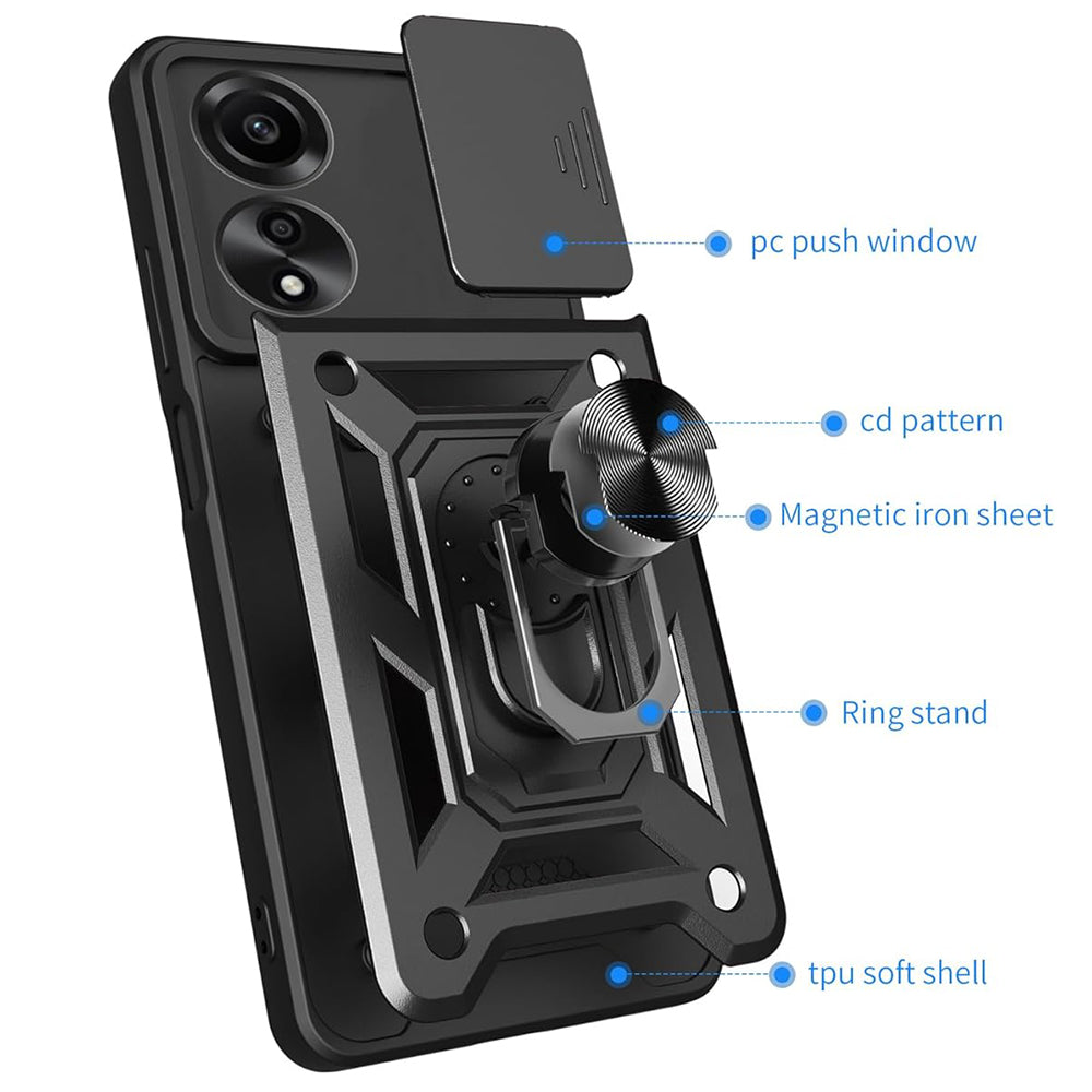 Hülle für Oppo A60, Techsuit, CamShield, Schwarz