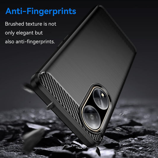 Hülle für Oppo A98, Techsuit, Carbon, Schwarz