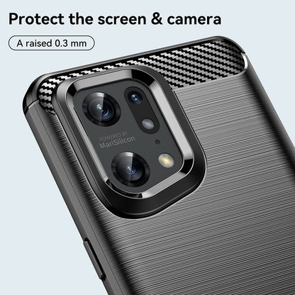 Case for Oppo Find X5 Pro, Techsuit, Carbon, Black