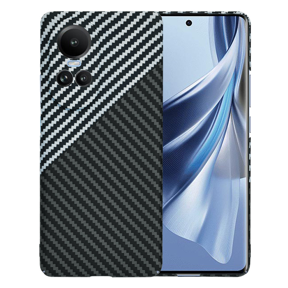 Hülle für Oppo Reno10 / Reno10 Pro, Techsuit, Carbonite FiberShell, Schwarz Grau