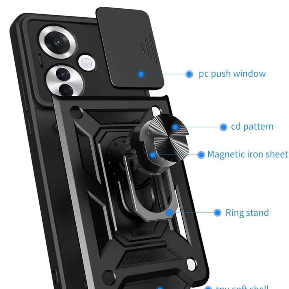 Hülle für Oppo Reno11 F, Techsuit, CamShield, Schwarz