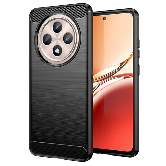 Hülle für Oppo Reno12 FS 5G / Reno12 FS 4G / Reno12 F 4G / Reno12 F, Techsuit, Carbon, Schwarz