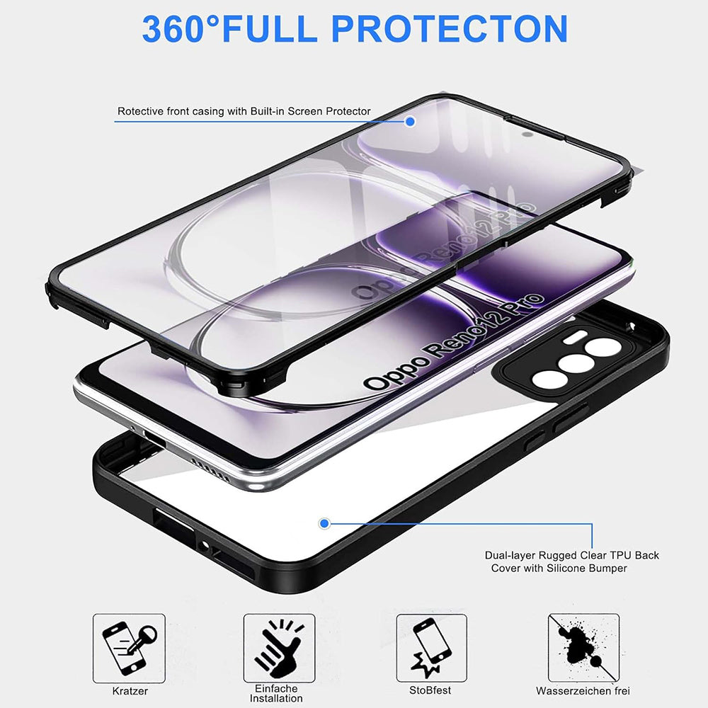 Hülle für Oppo Reno12 Pro, Techsuit, ColorVerse 360, Schwarz