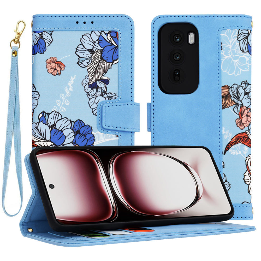 Hülle für Oppo Reno12 Pro, Techsuit, FlipCraft, Blau