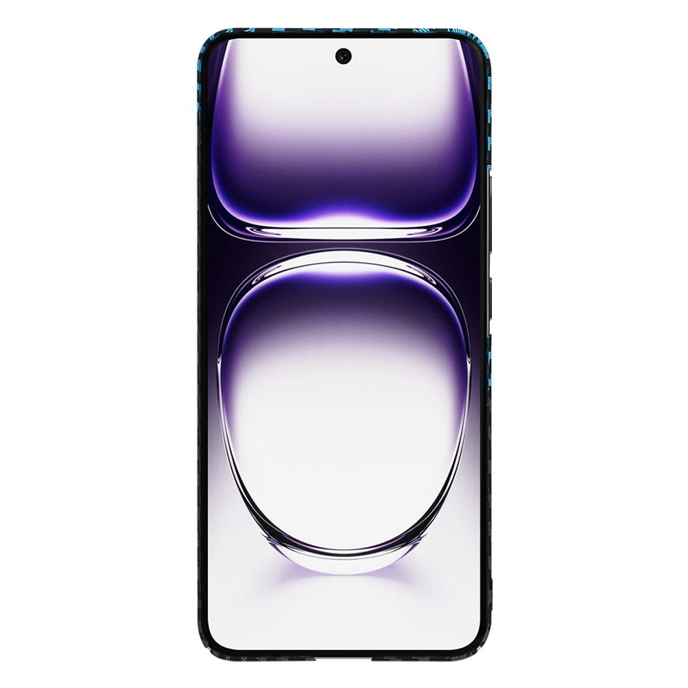 Hülle für Oppo Reno12, Techsuit, Carbonite FiberShell, Schwarz Blau