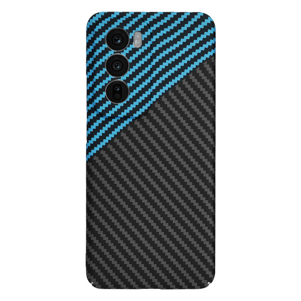 Hülle für Oppo Reno12, Techsuit, Carbonite FiberShell, Schwarz Blau