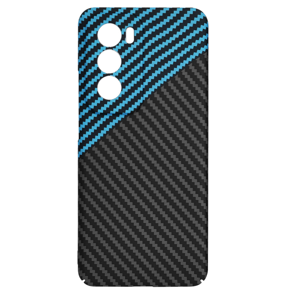 Hülle für Oppo Reno12, Techsuit, Carbonite FiberShell, Schwarz Blau